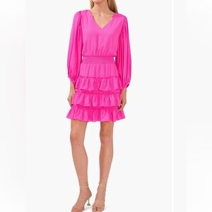 Halogen long sleeve tiered dress